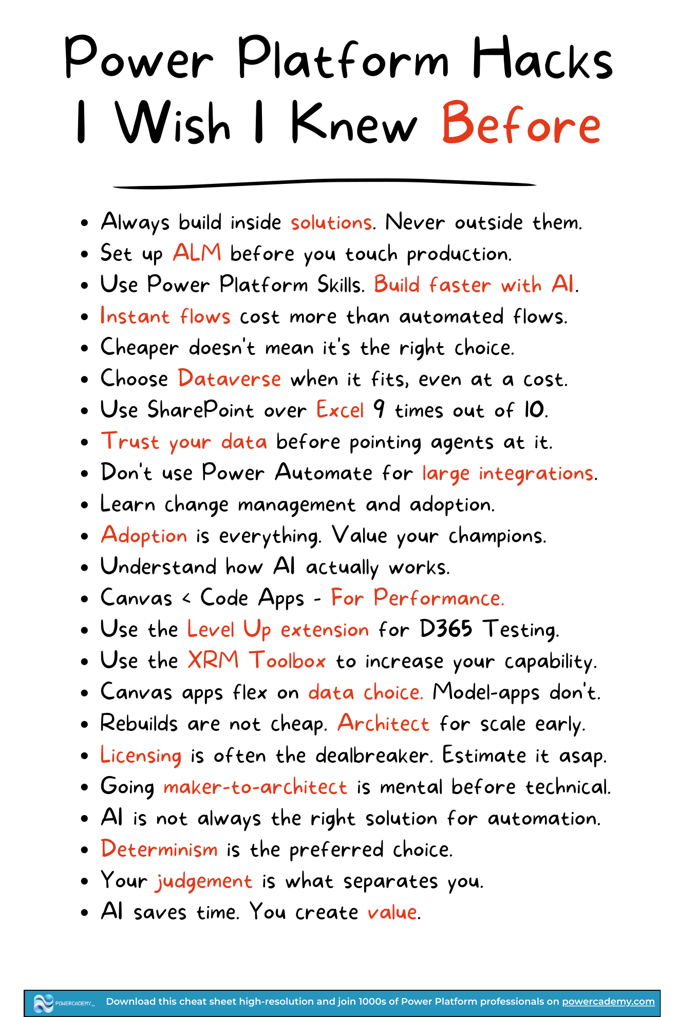 Power Platform hacks I wish I knew before cheat sheet
